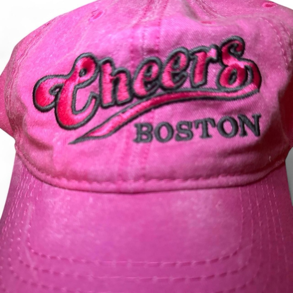 NEW ESY Cheers Boston Vintage 80s Faded Pink Dad Baseball Cap — OS - Picture 3 of 6